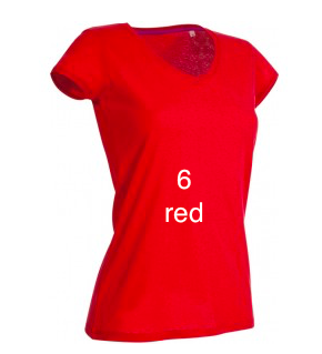 EXCLUSIVE LINE WOMEN'S "PREMIUM HEART" V-NECK T-SHIRT "RED"